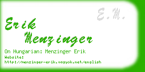 erik menzinger business card